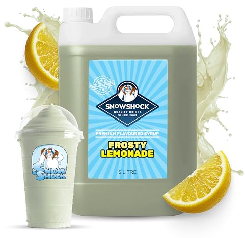 SnowShock Slush Syrup 5L Lemonade | Slushy Concentrate Dilute for Ice Slushie Machine - Makes Up To 110 Drinks - Refreshing Frozen Drink Mix for Kids Parties, Cafes, Events & Food Vans | Vegan