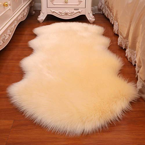 KKDIY Weicher Kunstfell-Wollteppich für Wohnzimmer, künstliche Wolle, Sofa, Bett, Teppich, Plüsch-Teppiche, Schlafzimmerbezug, Matratze, Tür, Fenster, Erkermatte