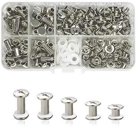 80 Set Chicago Screws 5/8/10/12/15mm Binding Screws Chicago Screws Silver