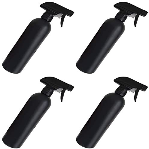 Ecoodisk 4 pcs 500 ML Bouteille de pulvérisation Noire en Plastique pour Les Solutions de Nettoyage Bouteille de pulvérisation Bouteille de Brouillard Fin Vide, matériau HDPe