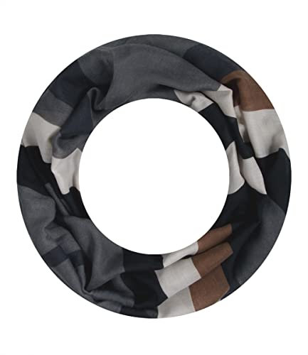 Majea Loop Schal Damen Schlauchschal Halstuch schmaler Loopschal (880050) (grau 7)