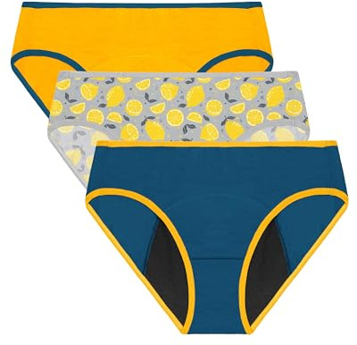 Neione Periodenunterschwäsche Mädchen Starke Blutung 10-18 Jahre 3er Pack | Menstruationsunterwäsche Teens Modal,Auslaufsicher Periodenslips,Waschbare Perioden Unterwäsche,Erste Periode,Tag und Nacht
