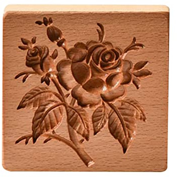 EdirFtra Carved Wooden Baking Cookie Mould, Natural wood Carved Wooden Cookie Mold, Wooden Shortbread Moulds, 3D Carved Wooden Cookie Mould, Wooden Baking Mold Cookie Biscuit Press Stamp Molds,B