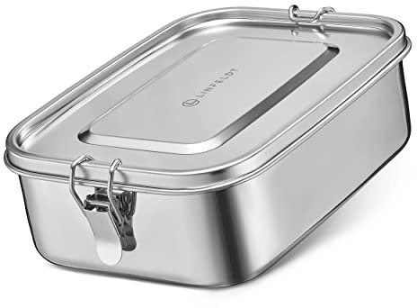 LINFELDT Edelstahl Brotdose 3x Fächer 1000ml für Kinder Lunchbox Auslaufsicher Robust - Brotbox Metall - Brotdose Kinder mit Fächern Spülmaschinenfest