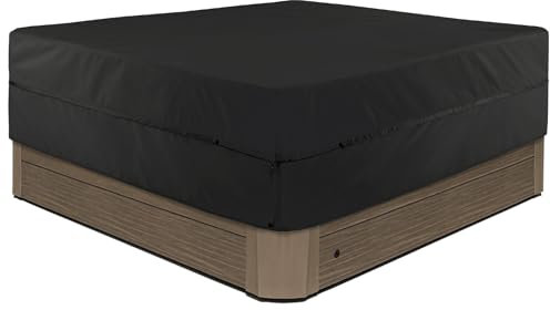 STEECA Copertura impermeabile per vasca idromassaggio esterna quadrata SPA copertura rigida 80 x 80 x 20H pollici, nero