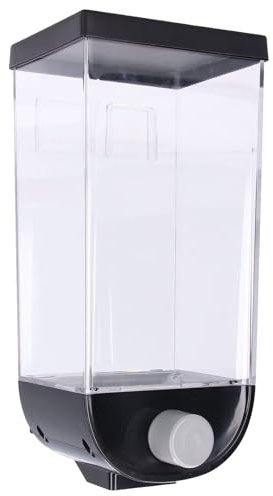 HERCHR Trockenfutterspender, 1/1,5 L Wäschepulverspender, Wandmontierter Müslispender, Reisspender, Getreidespender, Aufbewahrungsbehälter(1.5L)