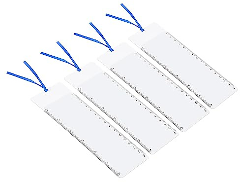 PATIKIL 4 Paquet Marque-page Loupe avec 6 pouce Règle 3X Loupe Feuille Page | Loupe Lentille pour Faible Vision Gens, Lecture Livre Magazine Journal