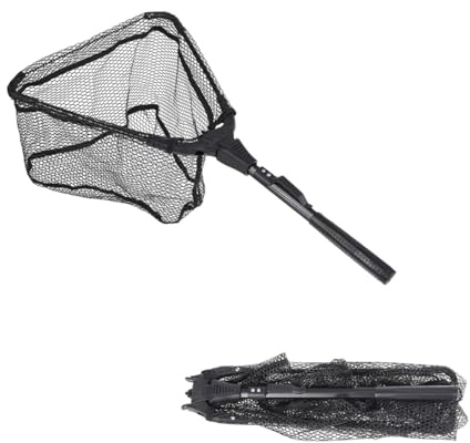 Telescopic Fishing Net with Lightweight Aluminum Handle, 59cm Foldable Portable Collapsible Fishing Landing Net for Ponds Carp Bird Catch Release