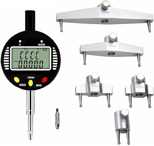 COYEUX High Accuracy Digital Radius Gauge, Measuring Radius 0.2 - 27.5(5 Mm - 700 Mm), with 5 Changeable Measuring Jaw Measurement Tool, 10mm/20mm/30mm/60mm/100mm