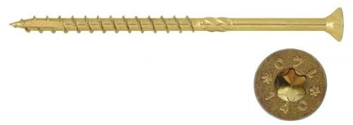 Bricoleva.it Lot de 50 vis Torx pour bois – Vis portantes professionnelles pour poutres porteuses, gazebos et travaux manuels – Disponible en différentes tailles et couleurs (8 x 200 mm – zingué