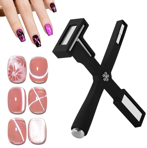 Cateye Magnet,Upgraded 5 in 1 Multi Funktions Katzenaugen Magnetstifte mit Silikon Schutzhülle, Cat Eye Nagellack Magnet, Starkes Ansaug Katzenaugen Magnetwerkzeug für Katzenaugen Nagellack,Nail Art