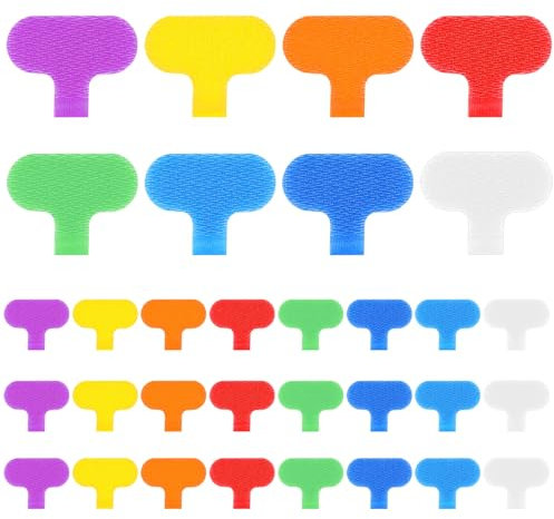 Ymapinc 32 Stück Wiederverwendbar Beschriftung Kabel Set Bunt Kabelbeschriftung Beschreibbare Kabeletiketten mit Klettverschluss Kabelclips für Identifizieren Kabel(4 x 2cm)