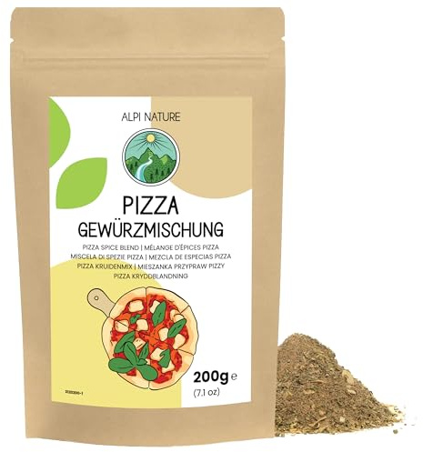 Alpi Nature Mélange d'Épices Pizza 200g, Épices et Herbes pour Pizza, Mélange d'Herbes Italiennes