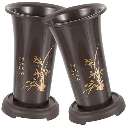 BESPORTBLE 2ensembles Pot De Plantation pour Orchidées Pot De Pépinière Intérieur avec Soucoupe pour Plantes Intérieur