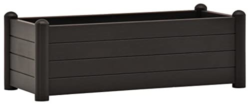 Bancal alto de polipropileno para el jardín, 100 x 43 x 35 cm, color antracita – Bancal elevado duradero y fácil de limpiar para verduras, hierbas y flores, ideal para pequeños jardines y balcones
