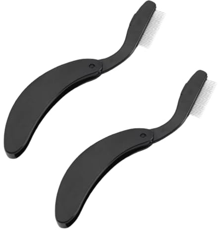 2 Pièces de Brosses à Cils Pliables - Brosses à Cils Noires, Peigne à Cils Portatif, Peigne pour Sourcils à Aiguilles d'Acier