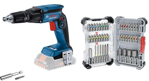 Bosch Professional 18V System Cordless Drywall Screwdriver GTB 18V-45 + 43x Extra Hard Screwdriver Bit Set (197 x 110.5 mm, Accessories)