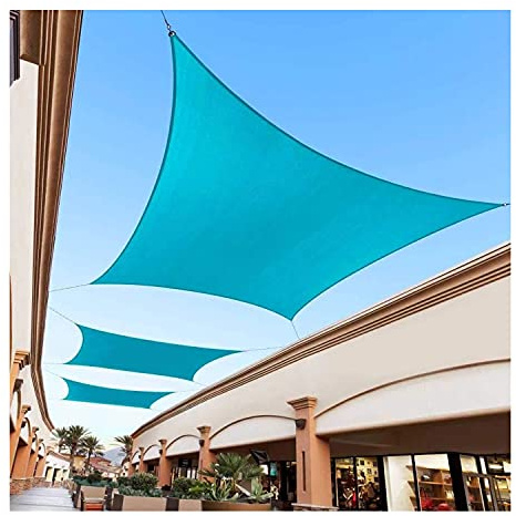 Tenda parasole impermeabile, 2 m x 3 m, rettangolare, blocco UV al 98%, per esterni, giardino, patio, tenda a vela con corda inclusa, soluzione ombreggiante blu mare