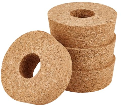 OLYCRAFT 4 Pack Cork Lids for Glass Planters 7.8~8.5cm Hydroponic Lids 3cm Thcik Terrarium Cork Covers with 3cm Hole Natural Cork Stoppers for Hydroponic Plant Propagation Growing Vases