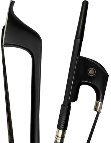 Violin Bow 1 Pc 3/4 1/2 1/4 1/8Carbon Fiber Double Bass Bow Style Black Horse Hair(1/8)