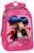 MIRACULOUS - Zaino Scuola Ladybug, con Spallacci Imbottiti Regolabili e 3 Ampi Vani a Zip Portaoggetti con Paillettes - Zainetto Bambina con Etichetta Porta-Nome Interna, 32x43hx23 cm, Rosa Fucsia
