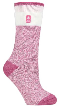 Heat Holders – dam vinter extra varma termostrumpor/gosiga strumpor som present, Snödroppe rosa, 37-42 EU