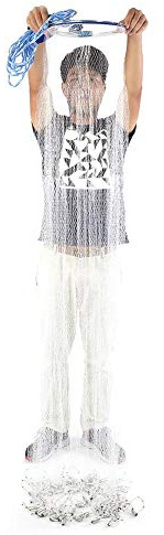 Dioche Filet de pêche de lancement de la main, filet de pêche en nylon avec corde de la main 8 m pour appâts de poissons, nylon filet pour appâts de poissons de la main (2,4 m)