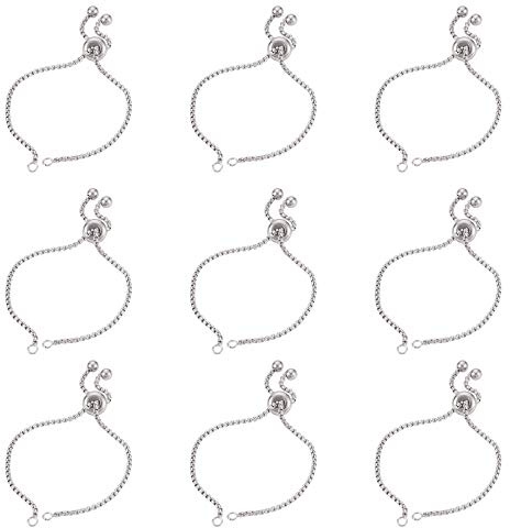 UNICRAFTALE Edelstahl Verstellbare Slider Armbänder Box Ketten Extender Ketten Armband Kette Für Schmuckherstellung DIY