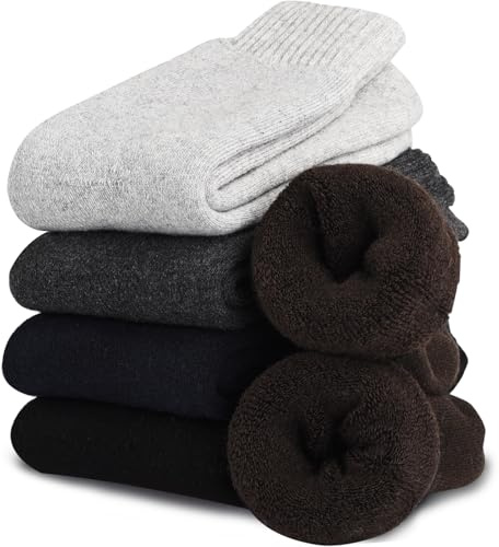 VoJoPi Thermosocken Herren 5 Paar Winter Wollsocken mit Vollfrottee 39-45