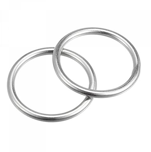 sourcing map Anneau Soudé Inox Acier 316 Rond 35mm ID 4mm Épais 2pcs