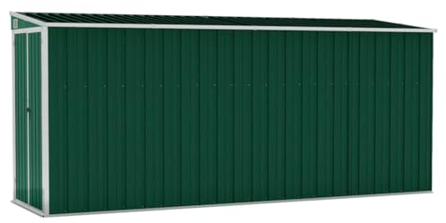 vidaXL Abri de Jardin Mural Vert 118x382x178 cm Acier galvanisé