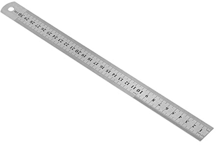Righello da 30 cm, in metallo, in acciaio inox, con righello bidimensionale per disegnare.