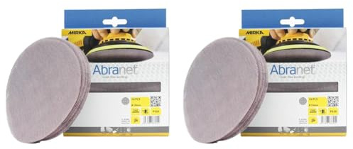 Mirka Abranet Netzschleifscheiben Ø 150mm Klett/Korn P320 / 10 Stk / AE241F1032 / Für alle 150mm Exzenterschleifer und Schleifmaschinen geeignet/zum Schleifen von Holz, Spachtel, Lack, Kunststoff