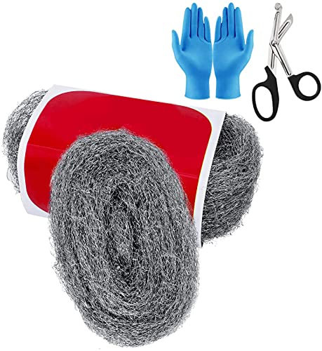 Neamou Stahlwolle-Mäuse-Stoffrolle,Stahlwolle für Mäuse | Grobdraht-Füllstoff- -Kit,2er-Pack mit 10,5 Fuß Stahlwolle, Hardware-Tuch, Mausblocker für Garten, Haus, Garage