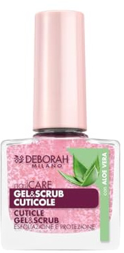 Deborah Milano - Smalto Rimuovi Cuticole, Gel & Scrub Cuticole, Trattamento Esfoliante, con Aloe Vera, Prepara le Unghie per la Manicure, 8.5 ml