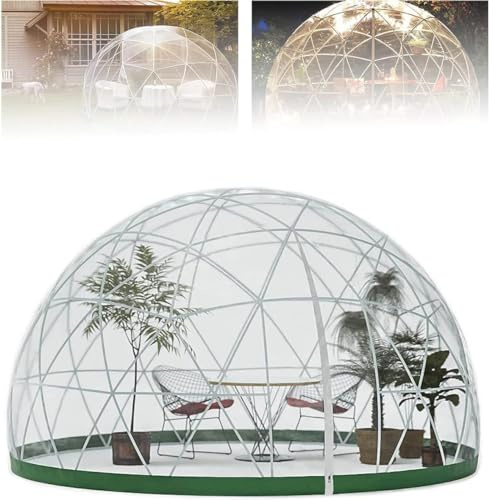 Kupoltält för utomhusbruk – 4 säsonger, trädgård, Igloo-tält med PVC-skydd, dörr och fönster för familjeanvändning, 3,6 m/12 fot bakgårdsbaldakin för fester