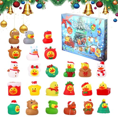 Enten Adventskalender | Adventskalender 2025 Weihnachtsenten,24 Tage Mini Sammelfiguren Für Die Ganze Familie Festtagsdekoration
