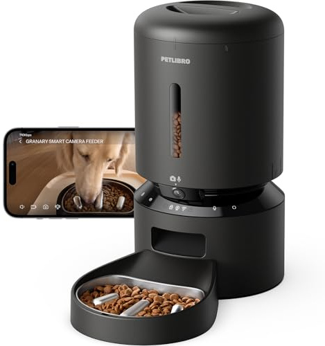 PETLIBRO Futterautomat Katze mit Kamera und Slow-Feeder-Schüssel | 1080P Video, 5G WLAN, App-Steuerung, Nachtsicht, Bewegungs- und Tonalarm, 1–10 Mahlzeiten