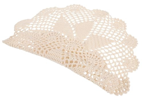 DOITOOL Set de Table en Coton Crochet Fait Main, Tapis de Table Rustique et Décoratif Cuisine et Salle à Manger
