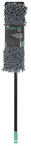 JVL 20-033GY Super-Absorbent Chenille Extendable Flat Floor Mop, Grey/Turquoise