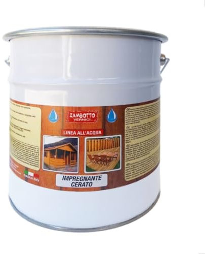 ZAMBOTTO VERNICI Impregnante cerato all'acqua per legno interni ed esterni in varie colorazioni (0.75 l (Confezione da 1), 203 - Noce Medio)