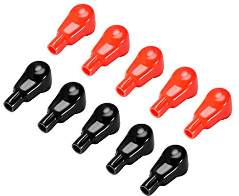 sourcing map 5 Paar Batterieklemmenabdeckung, PVC Schutzabdeckungen Positiv Negativ Batteriepol Abdeckungen für Autos, 11x25x65mm