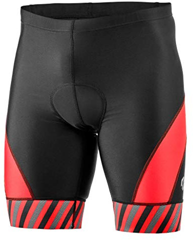 SLS3 Triathlon Shorts for Men - Tri-Shorts Mens - Men`s Tri Short FX Z - 1 Pocket Short- Great Durability and Fit - Designed by Athletes (Black/Red Stripes, Large)