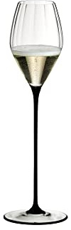 RIEDEL High Performance Champagnerglas, Einzelpackung,klares u. schwarzes Kristallglas,handgefertigt