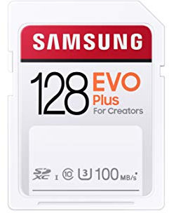 Samsung EVO Plus 128GB SDXC UHS-I U3 100MB/s Full HD & 4K UHD Memory Card (MB-SC128H/EU)