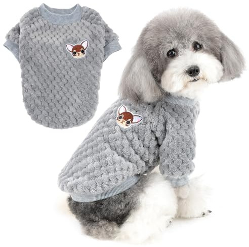 Zunea Winter Fleece Dog Jumpers for Small Dogs Pet Sweater Coats, Gray, M | Soft Fuzzy Fabric, Puppy Clothes, Pullover, Cold Weather Walks, Fall Daily Wear, Small Breed Size Dogs, Chihuahua, Yorkie