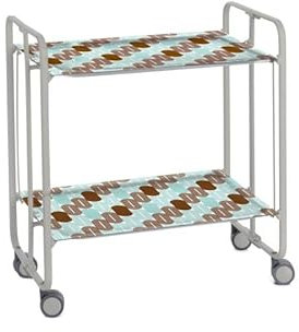 DON HIERRO - Servierwagen, klappbar, 2 Böden, grauem Rahmen. BAUHAUS-86