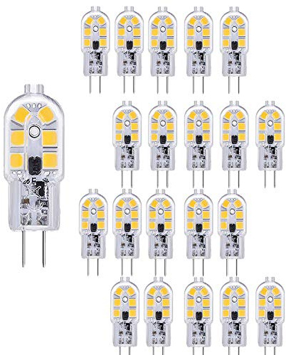 G4 LED Lampen 2W 20er Pack, BANGSHUO LED Birnen Ersatz 20W Halogenlampen Warmweiß 3000K 200LM AC/DC 12V Leuchtmittel G4 Birne Nicht Dimmbar