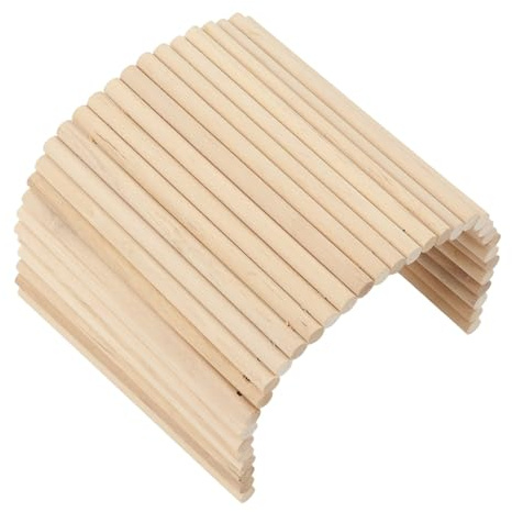 Wooden Hamster Bridge,Birch Rodents Chewing Climbing Tunnel Small Animal Bendy Bridge Ramp Hut Hideout for Guinea Pigs Hedgehogs Chinchillas and Other Rodents