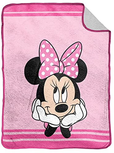 Jay Franco Disney Minnie Mouse Todo Acerla del Lazo Manta Suave de Lana Sherpa para Niños 130 x 150cm
